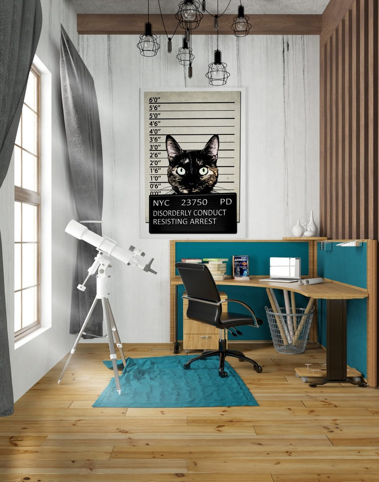 Cortesi Home "Kitty Mugshot" by Nicklas Gustafsson, Giclee Canvas Art, 18"x26"