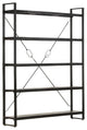 Vidaxl 5-Tier Bookcase Black 55.1"x11.8"x70.9" Solid Mango Wood