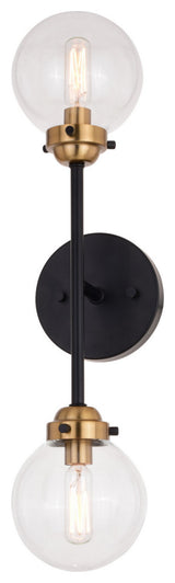 Orbit 2-Light Wall Sconce, Muted Brass and Oil Rubbed Bronze