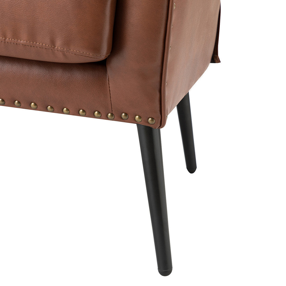 39" Comfy Living Room Armchair With Special Arms, Set of 2, Brown