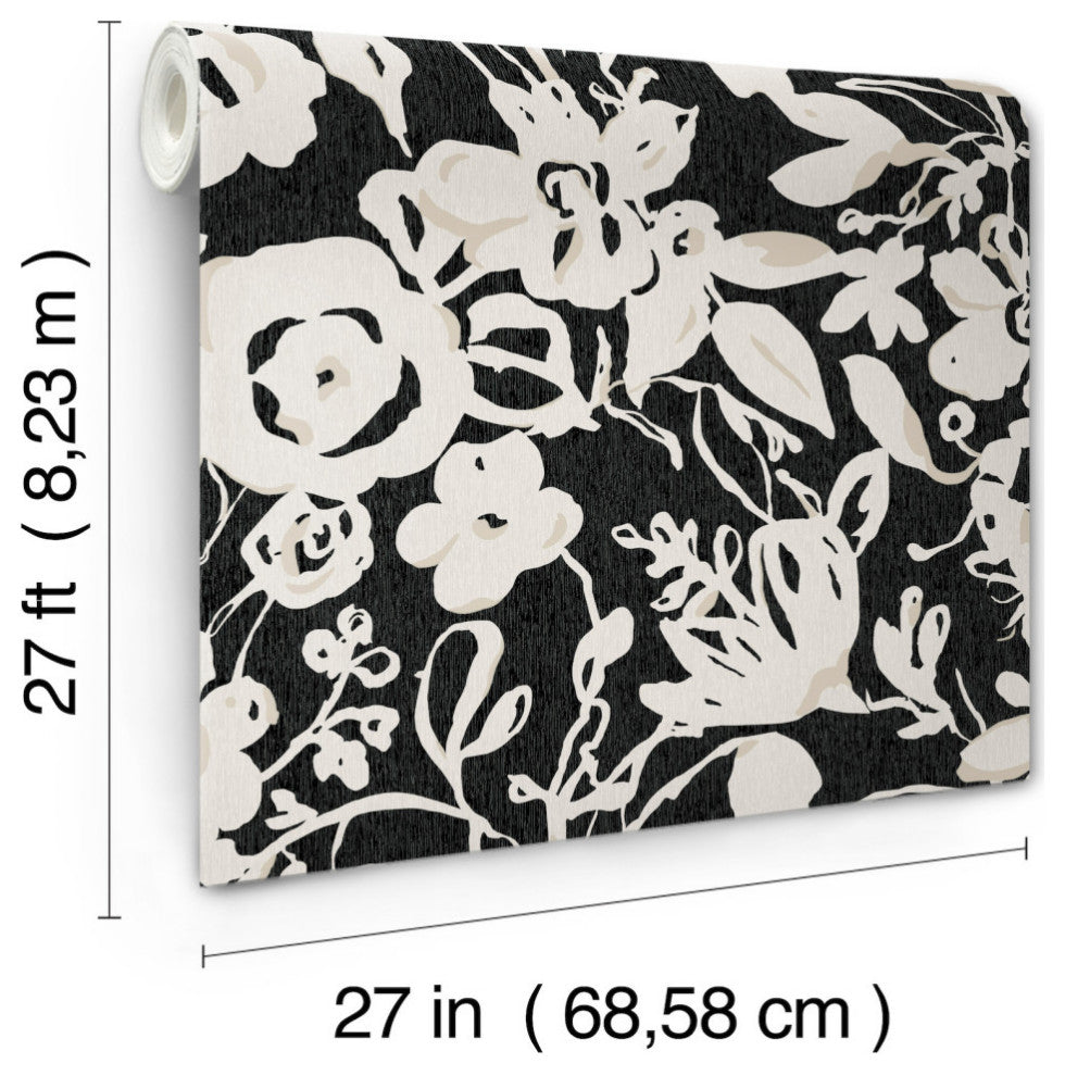 Brushstroke Floral Wallpaper