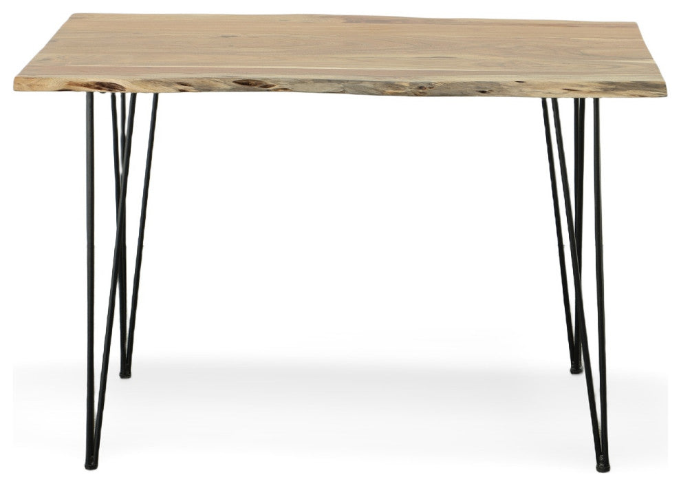 Seti Live Edge Dining Table, Natural and Black