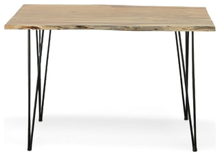 Seti Live Edge Dining Table, Natural and Black