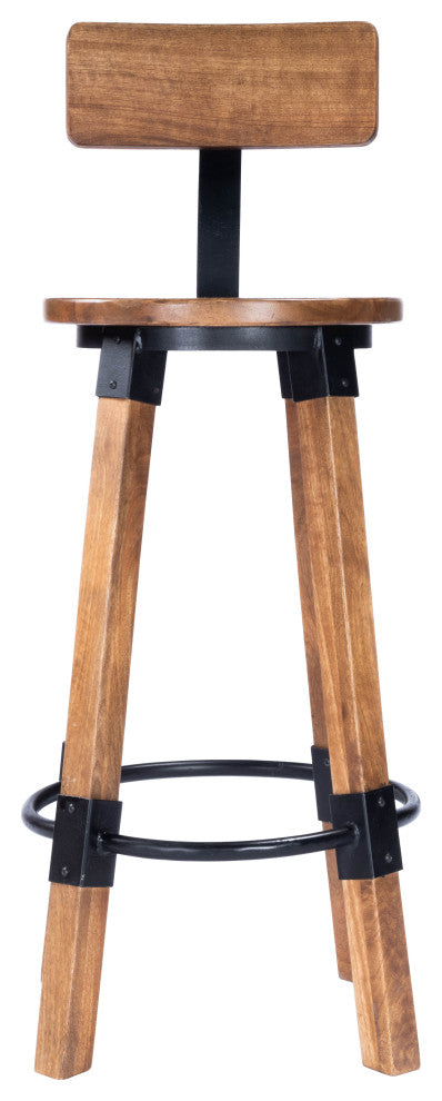 Butler Masterson Wood and Metal Bar Stool