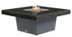 Square Fire Pit Table, 48x48, Chat Height, Natural Gas, Black Pearl Granite Top