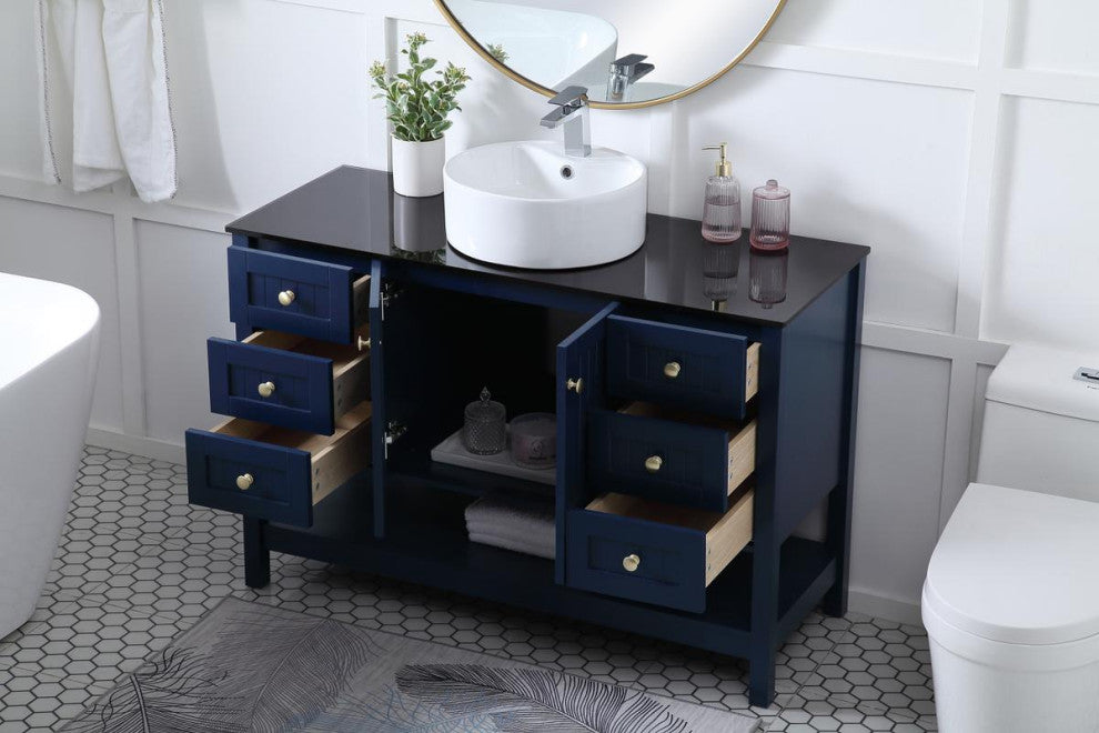 Grey 48" Vessel Sink Bathroom Vanity