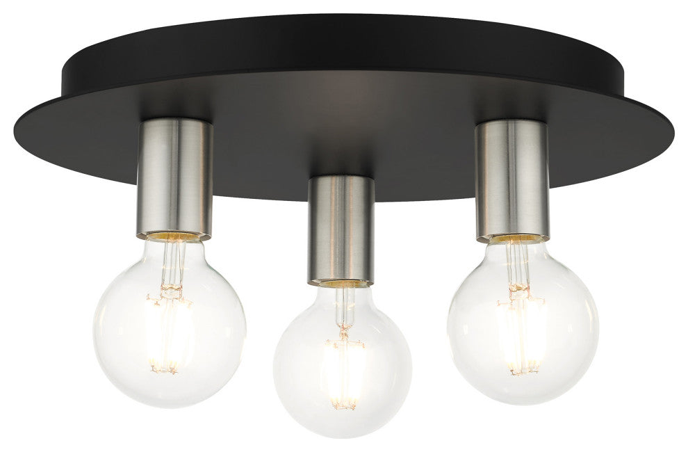 Black Transitional, Versatile, Modern, Urban, Minimal Flush Mount