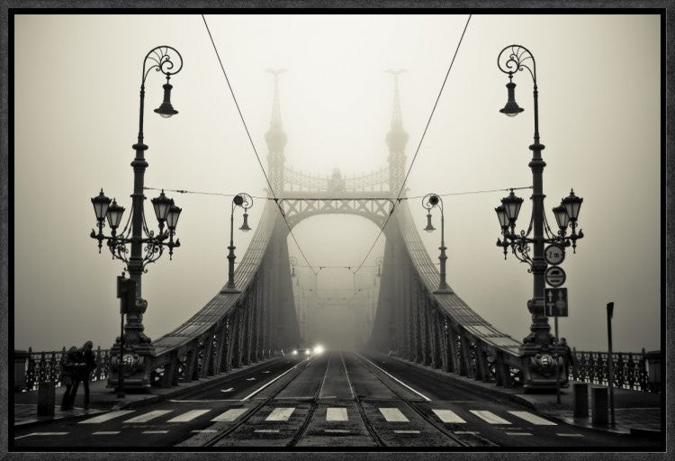 "The Bridge" Framed Canvas Giclee by Arminmarten, 19x13"