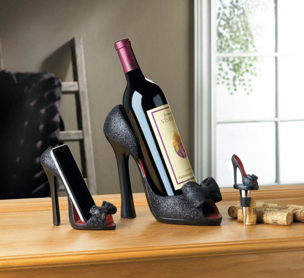 Black Bow Shoe Phone Holder