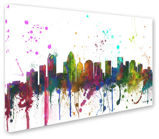 Marlene Watson 'Charlotte NC Skyline Mclr-1' Canvas Art, 30"x47"