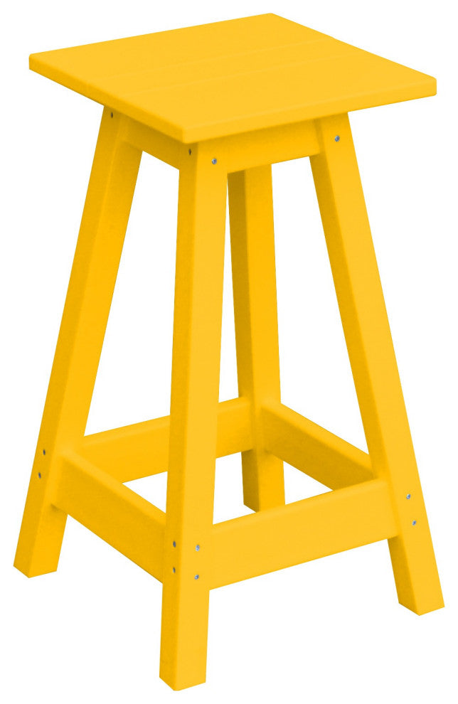 Poly Lumber Bar Stool, Lemon Yellow, Counter Height, Square