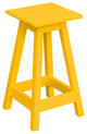 Poly Lumber Bar Stool, Lemon Yellow, Counter Height, Square
