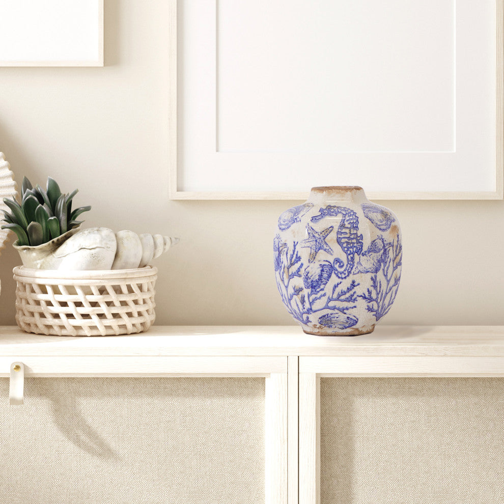 8.5 Nautical Ceramic Decorative Vase