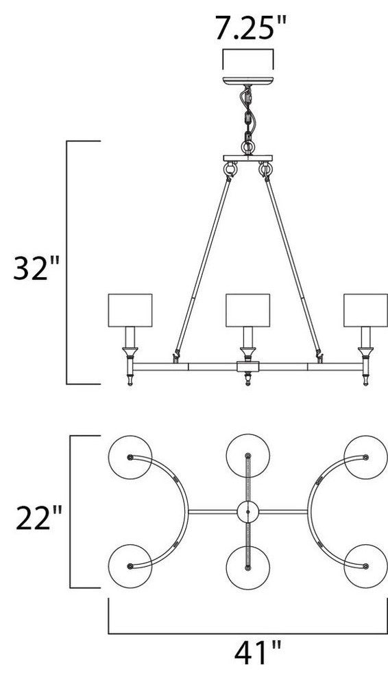Maxim Lighting Fairmont 6-Light Chandelier in Natural Aged Brass - 22376OMNAB