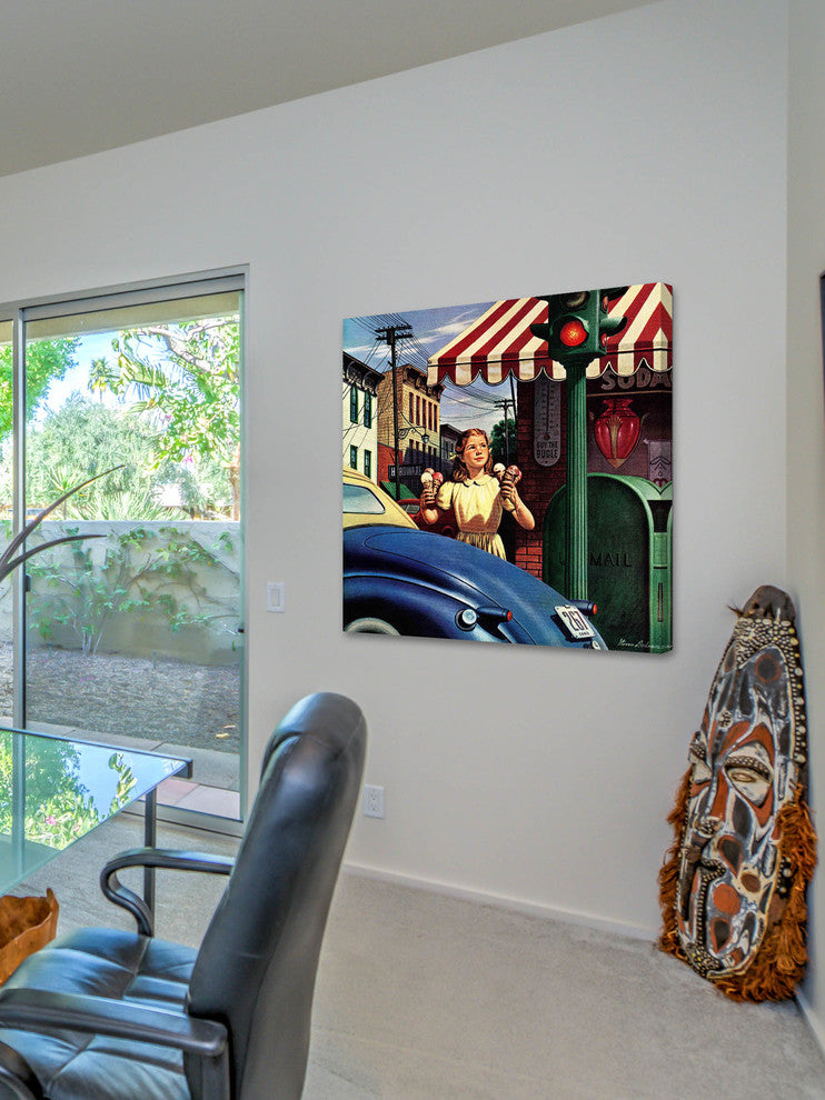 "Dripping Cones" Painting Print on Canvas by Stevan Dohanos
