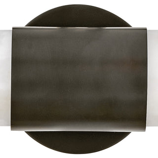 Hinkley Ibiza 16" Md LED Bath Vanity Light Fixture, Black Oxide + Faux Alabaster