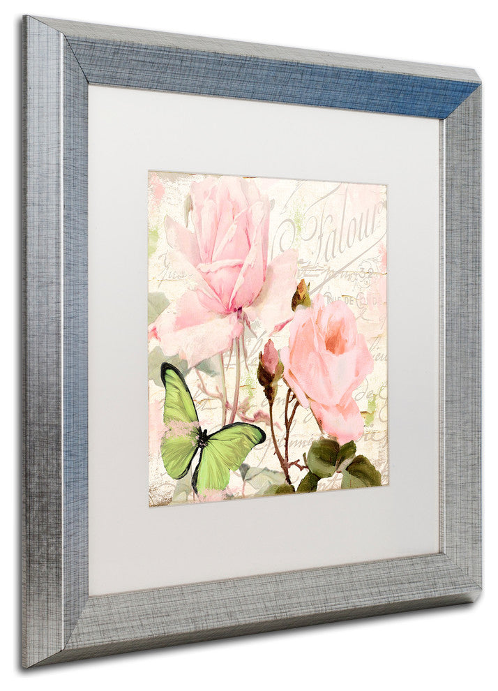 Color Bakery 'Florabella III' Art, Silver Frame, White Matte, 16"x16"
