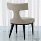 Mid Century Modern Anvil T Back Dining Chair  Beige Woven Ergonomic Side