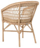 Emma Dining Chair With Cushion, Natural Finish, Snow White Upholstery