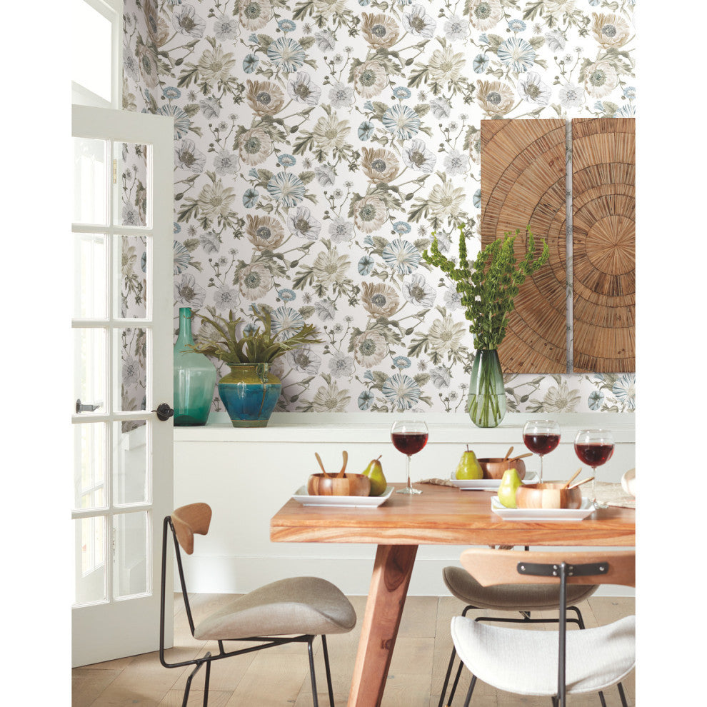 Vintage Poppy Peel and Stick Wallpaper