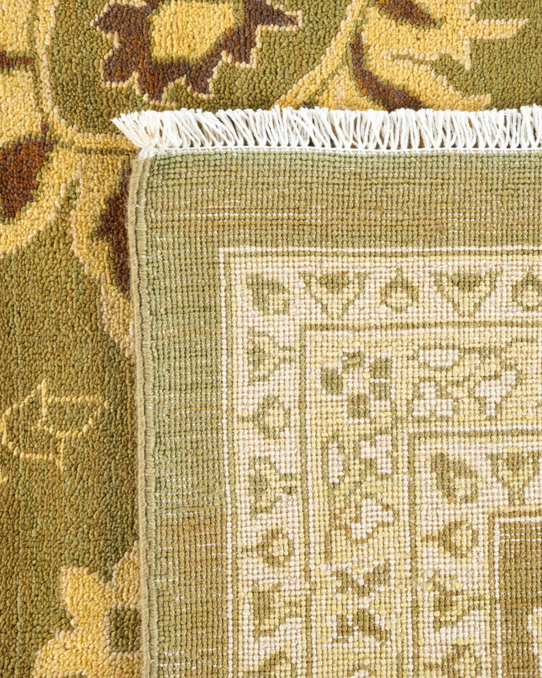 Eclectic, One-of-a-Kind Hand-Knotted Area Rug Green, 11' 10" x 14' 10"