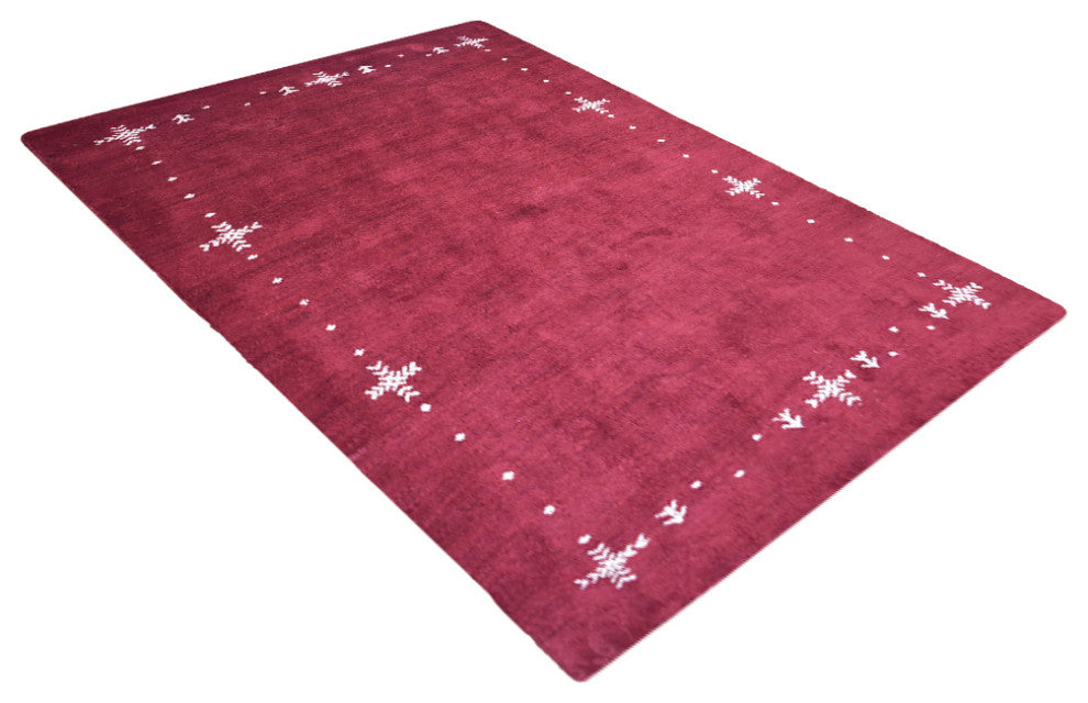 HAND KNOTTED LOOM SILK ECO-FRIENDLY AREA RUGS -6'x9',Rectangle,Red,Contemporary
