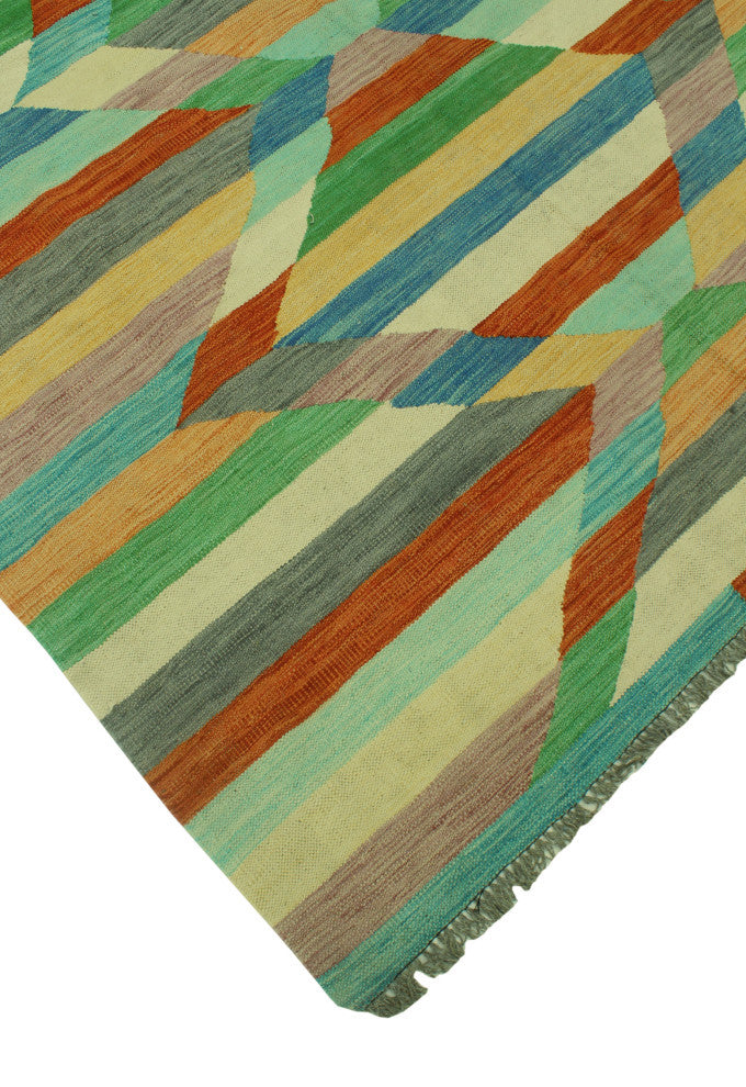 Winchester Kilim Burhan Blue/Ivory Rug, 5'6x7'9