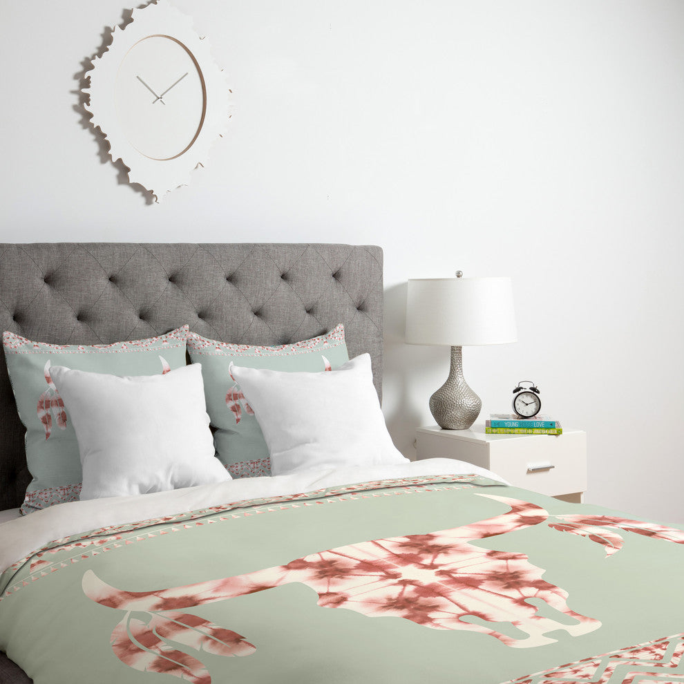 Jacqueline Maldonado Southwest Boho Dye Skull Duvet Cover, Twin