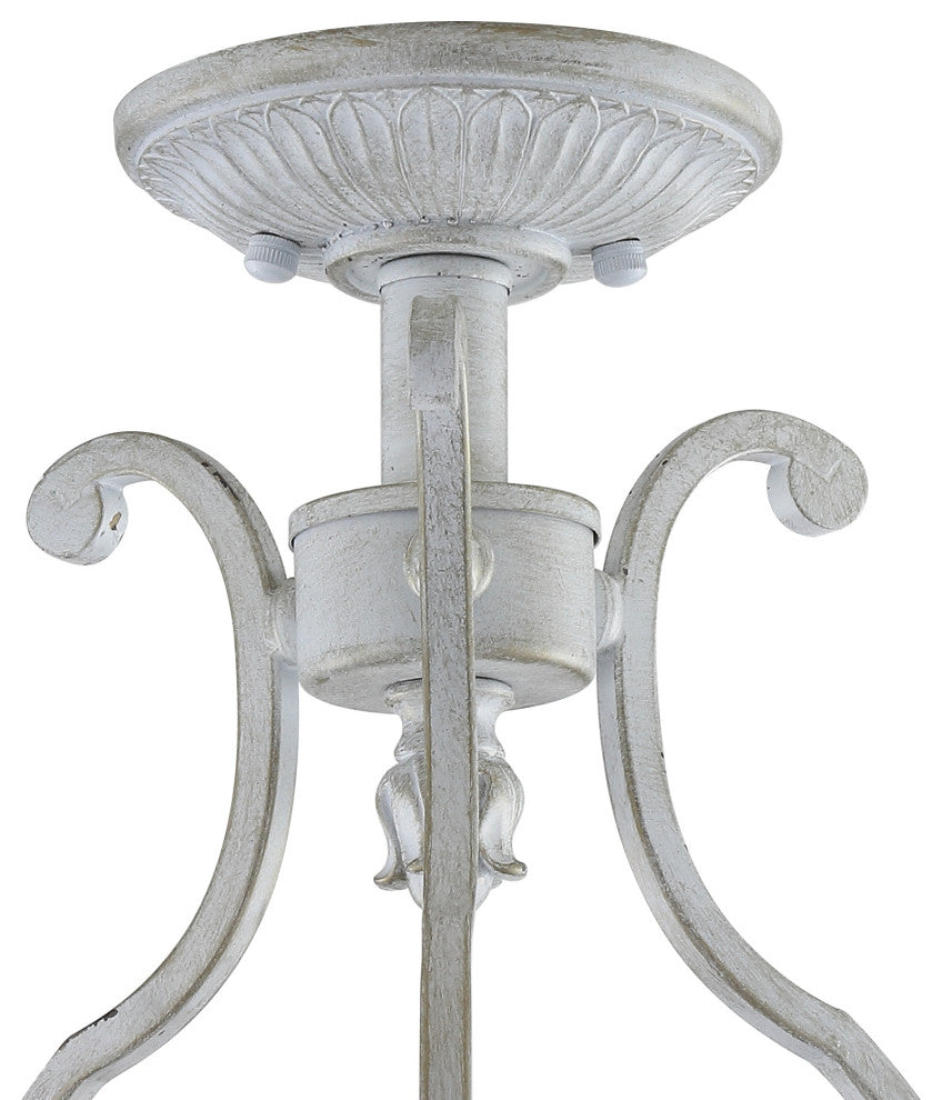 Austen 12.2" Metal Led Semi-Flush Mount, Antique White