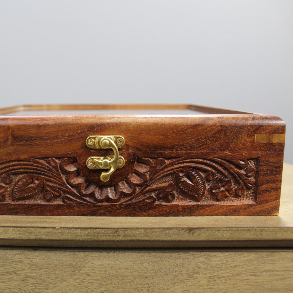 Natural Geo Rosewood Spice Organizer Box