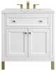 Chicago 30" Single Vanity, Glossy White,  Ethereal Noctis Top