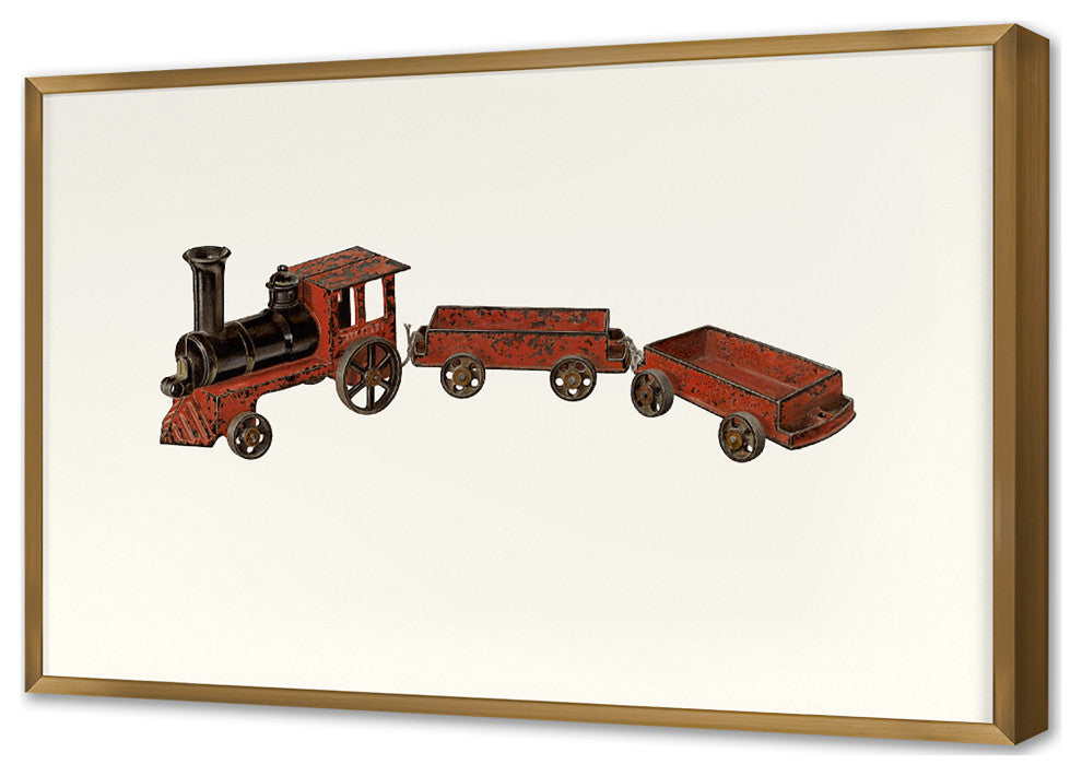 Toy Train Fine Art Print, Gold, 26"x37"