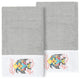 Linum Home Turkish Cotton Feliz 2-Piece Embellished Bath Towel Set, Light Gray