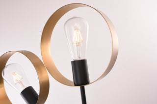 2-Light Black and Gold Metal Wall Sconce