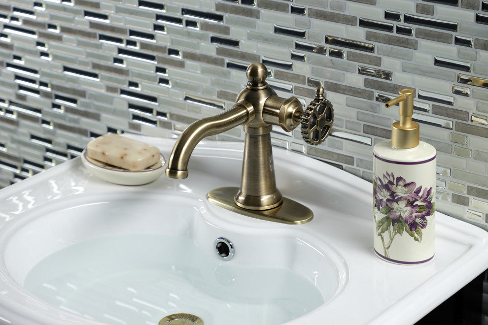 Kingston Brass KSD3543CG Single-Handle Bathroom Faucet, Push Pop-Up
