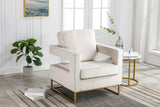 Adadon Velvet Upholstered Armchair - Cream