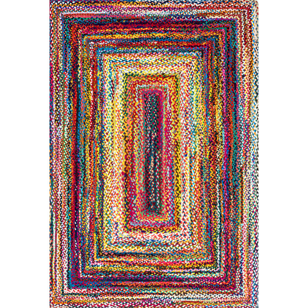 Nuloom Casual Handmade Braided Cotton Area Rug, Multicolor 6'x9'