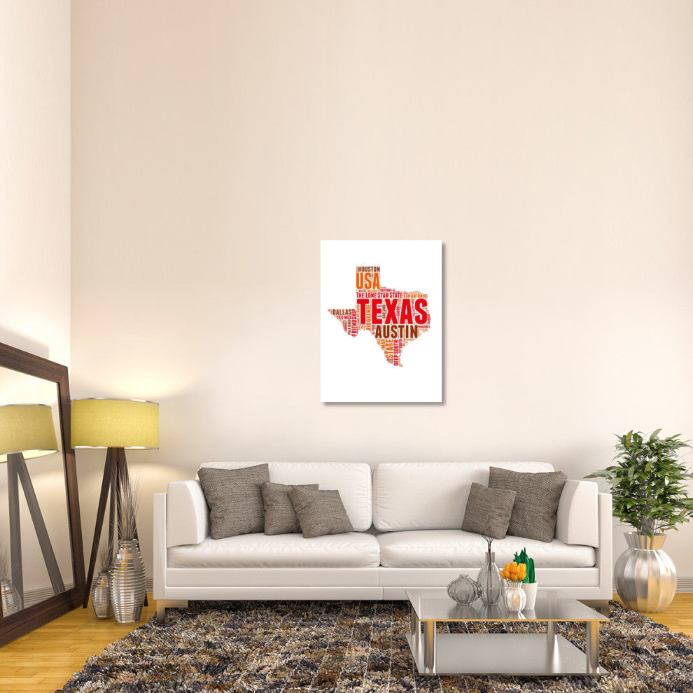 "Texas Word Cloud Map" Fine Art Print