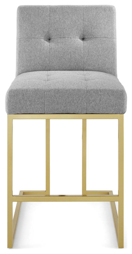 Grey Fabric Counter Stool, Heidi Giselle Gold Counter Stool, Luxe Glam Stool