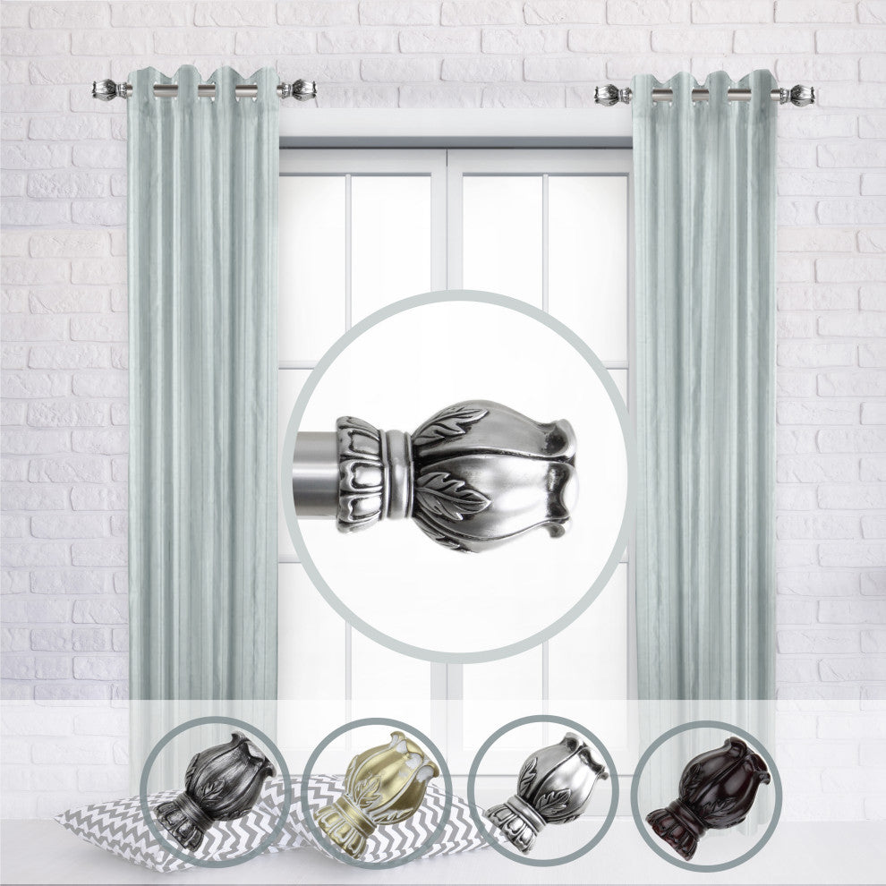 Nichole Side Curtain Rods 12-20", Satin Nickel