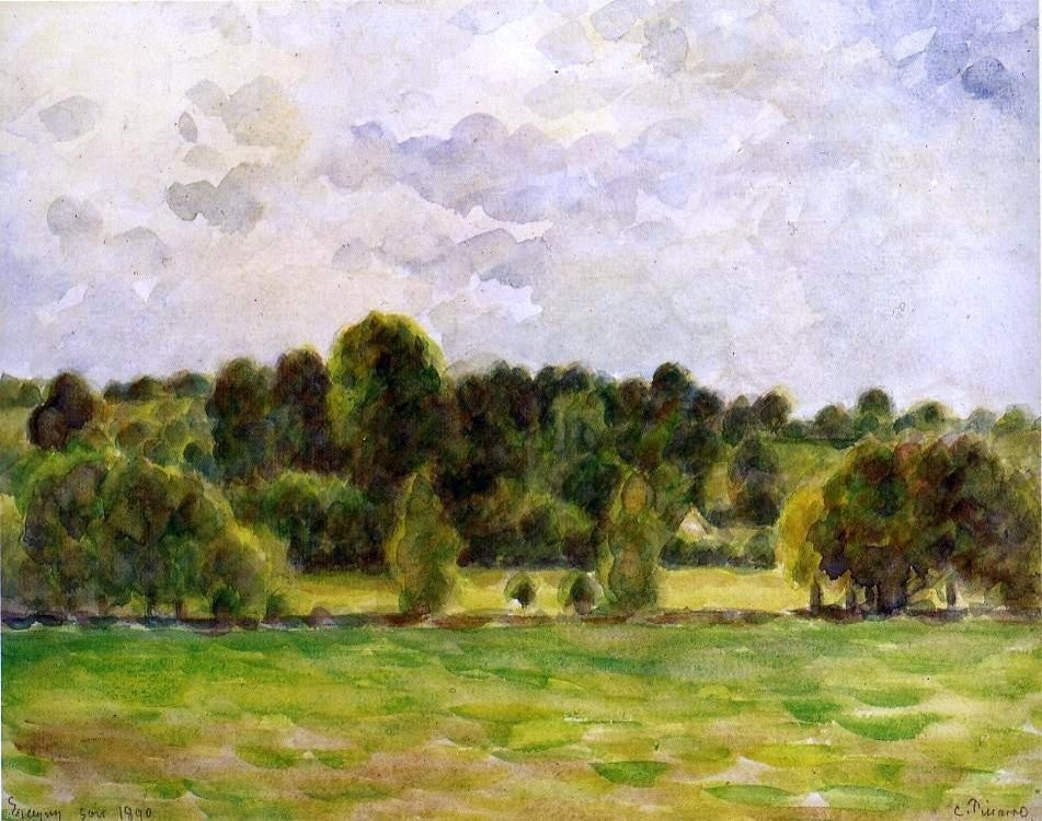 Camille Pissarro Eragny Twilight, Gallery Wrapped Canvas Print, 20"x25"