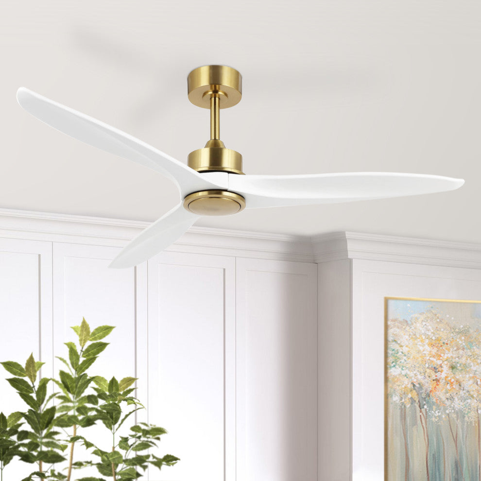 60" 3-Blade Reversible DC Motor Ceiling Fan With Remote, Gold