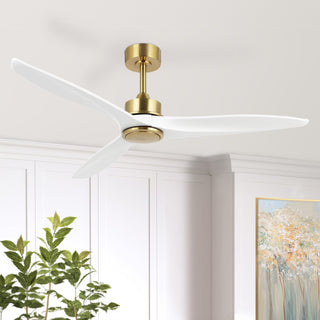 60" 3-Blade Reversible DC Motor Ceiling Fan with Remote, Gold