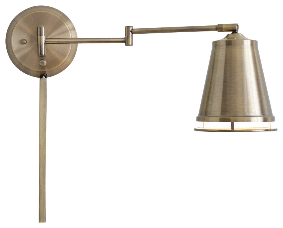 Kenroy 21009AB 1-Light Swing Arm Wall Lamp, Metro