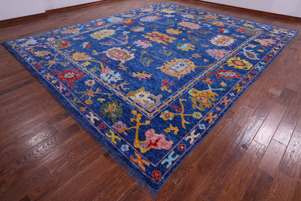 Handmade Turkish Oushak Wool Rug 12' 4" X 14' 8" - Q14770