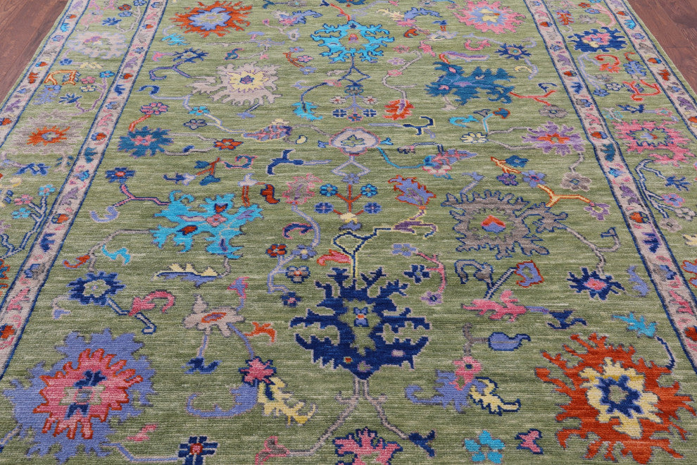 Turkish Oushak Handmade Wool Rug 8' 2" X 10' 4" - Q15851