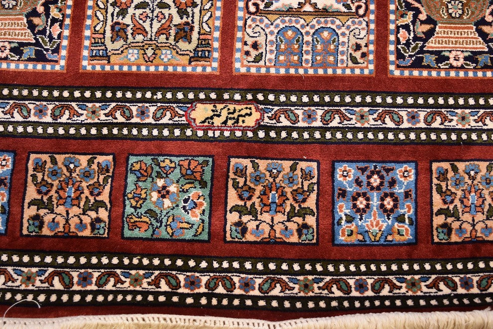 6'x4' Red Tabriz Pure Silk Area Rug Carpet Tree of Life Oriental Hand Knotted