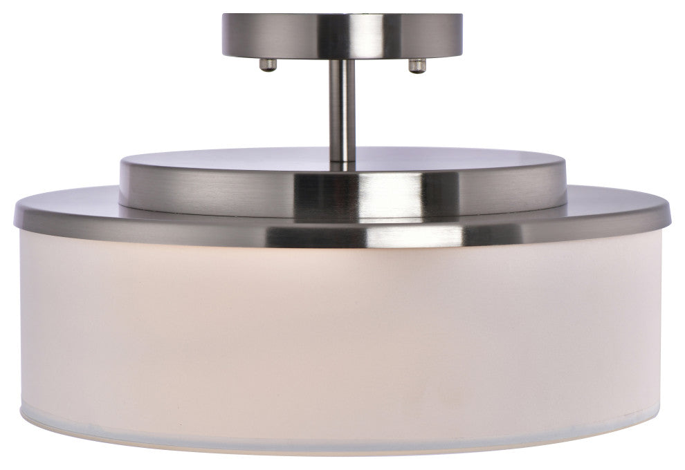 Lazzur Adour 3 Light 15" Satin Nickel Semi-Flush Mount Ceiling Light