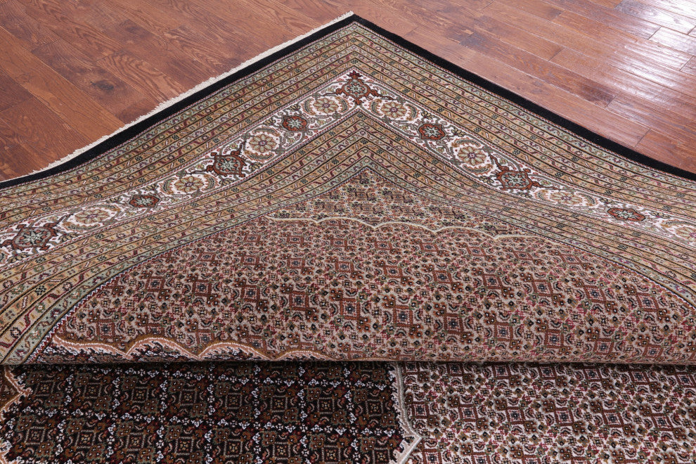 11' 10" X 18' 4" Persian Tabriz Hand-Knotted Wool & Silk Rug - Q13013