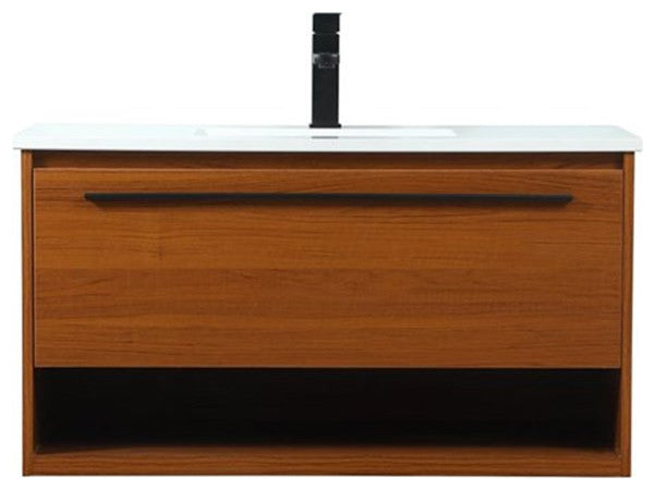 Elegant Decor Roman Bathroom Vanity Teak